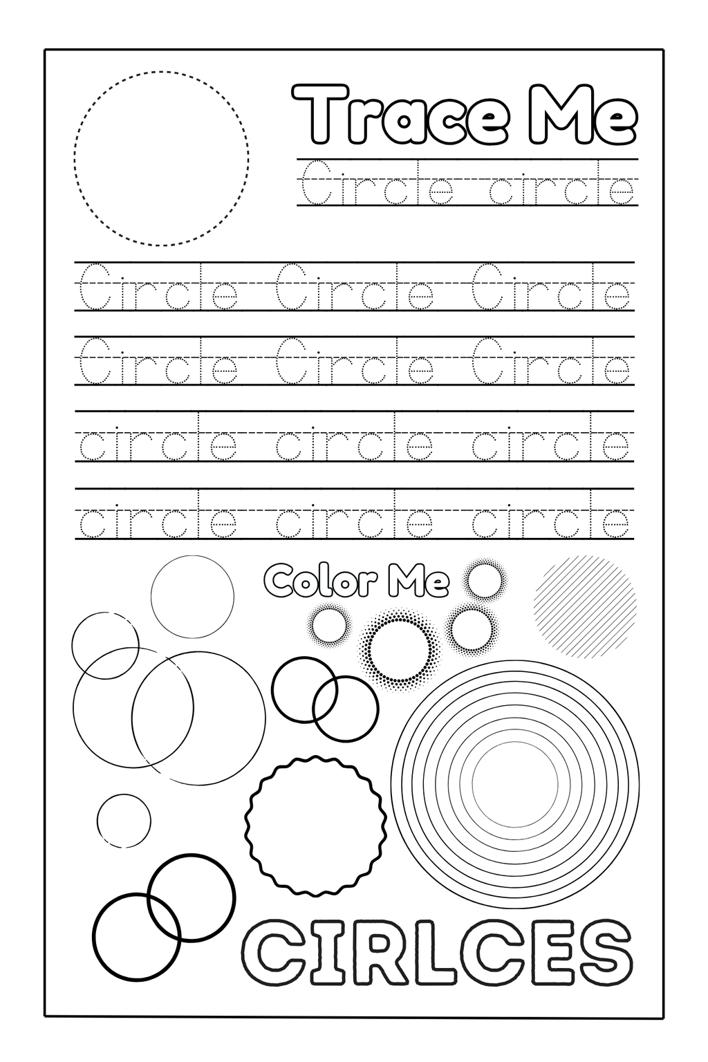 Preschool Essentials Trace Lines, Colors, Shapes and Numbers Activity Coloring Book